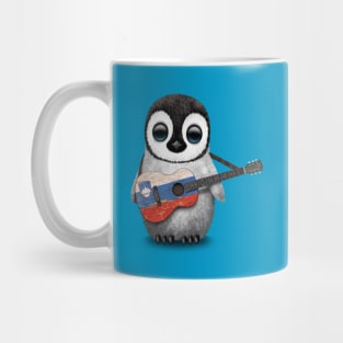 Baby Penguin Playing Slovenian Flag Guitar Mug